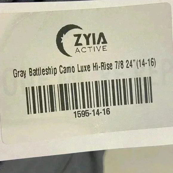 ZYIA active grey battleship camo high rise leggings Sz 14/16. NWT - Picture 5 of 5